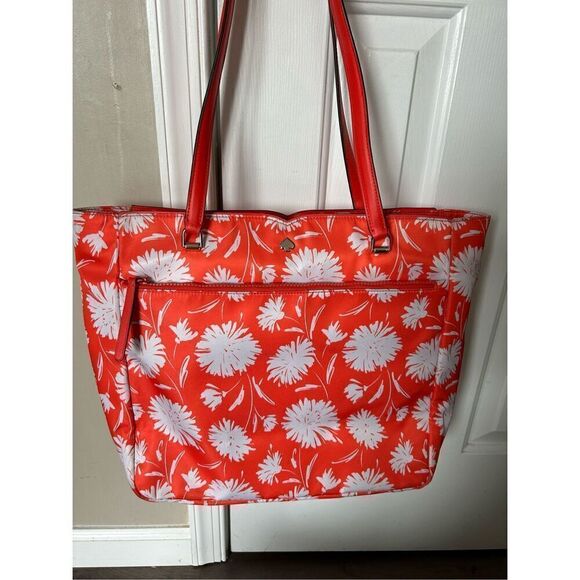 Kate spade large tote shoulder bag orange see pics for measurements . - Picture 1 of 12